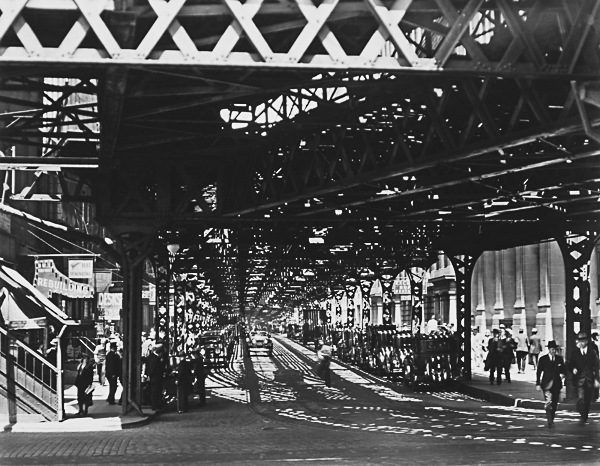 Berenice Abbott, UNDER THE EL AT THE BATTERY, 1932