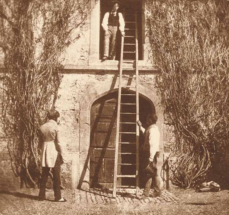 Stable door and ladder, Lacock Abbey, Wiltshire, the home of William Henry Fox-