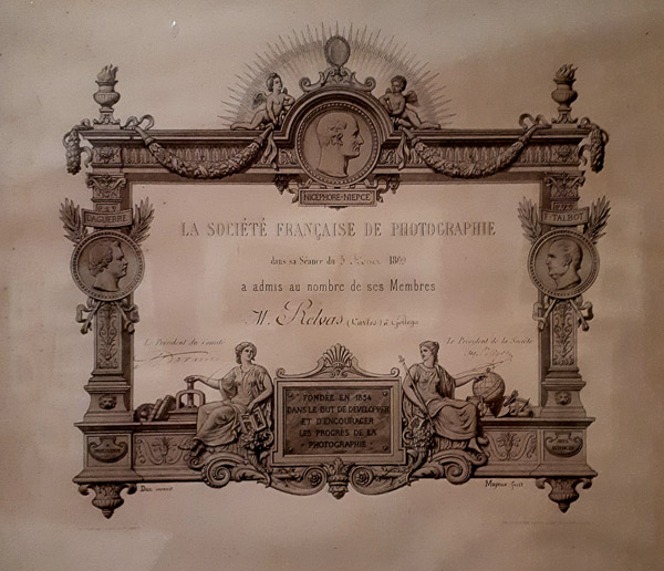 2-Diploma de membro da SFP atribuído a Carlos Relvas em 1869